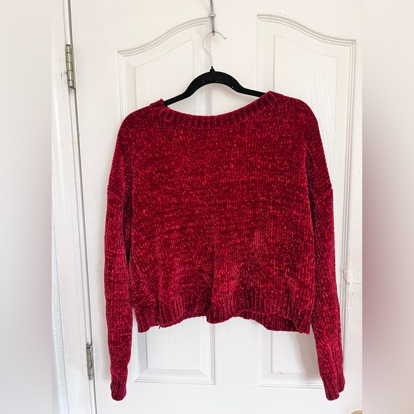 RED SOFT PLUSH SWEATER - Picture 1 of 3